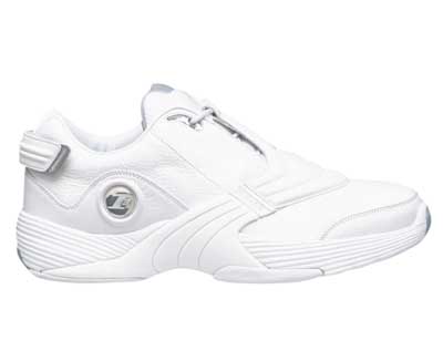 All white iverson store shoes